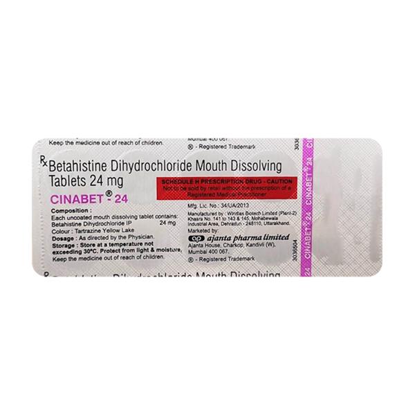CINABET 24 MOUTH DISSOLVING Tablet 10's