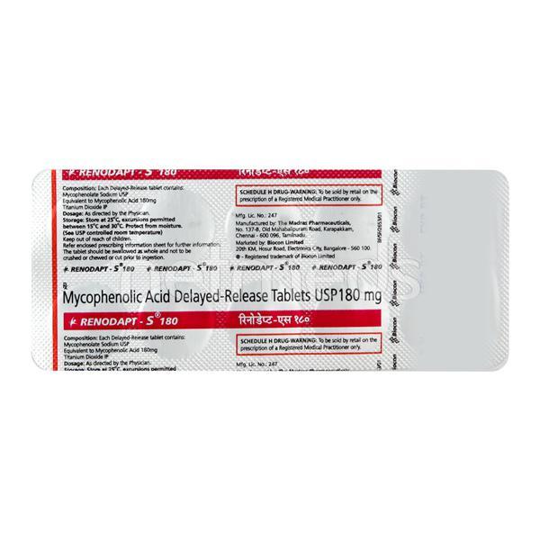 Renodapt S 180mg Tablet 10'S - Auto Immune Disease-Imm