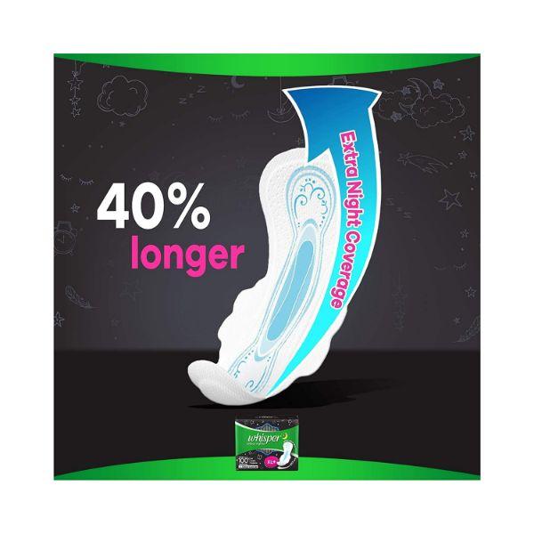 Whisper Bindazzz Nights Sanitary Pads For Women, Xl+ 15 Napkins 1's - Others
