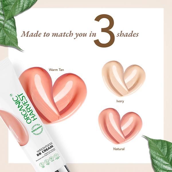 Organic Harvest Weightless BB Cream - Warm Tan 30 gm - Bb & Cc Creams