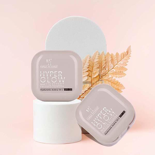 Half N Half Hyper Glow Matte Effect Pressed Compact Powderatte Flawless Finish-Natural Glow 20 gm - Compact Powder
