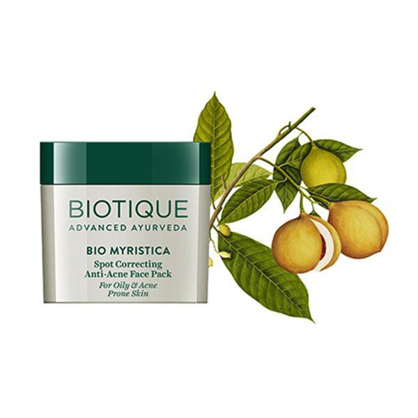 Biotique Bio Myristica Spot Correcting Anti-Acne Face Pack 20 gm - Face Packs