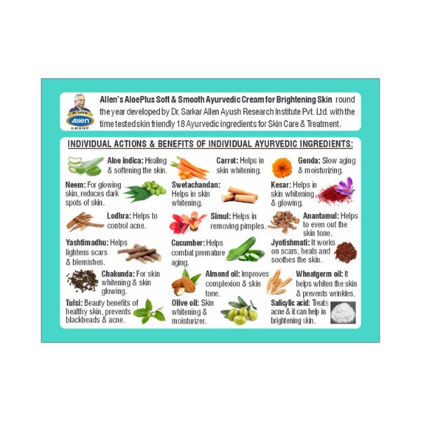 Allen Aloe Plus Soft & Smooth Cream 50 gm (Pack Of 4) 1's - Personal Care (Ayush)