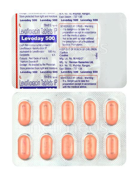 Levoday 500mg Tablet 10'S - Bacterial Infections-Qui