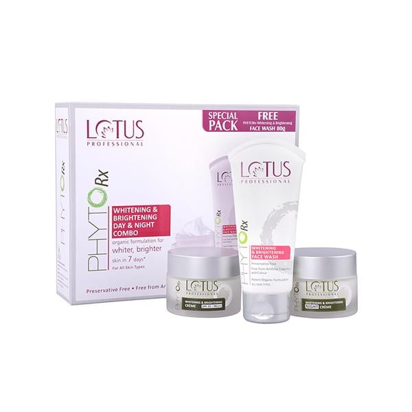 Netmeds | Lotus Professional Whitening & Brightening Skin Care Combo Day + Night Cream 50g Face Wash 80g 1's