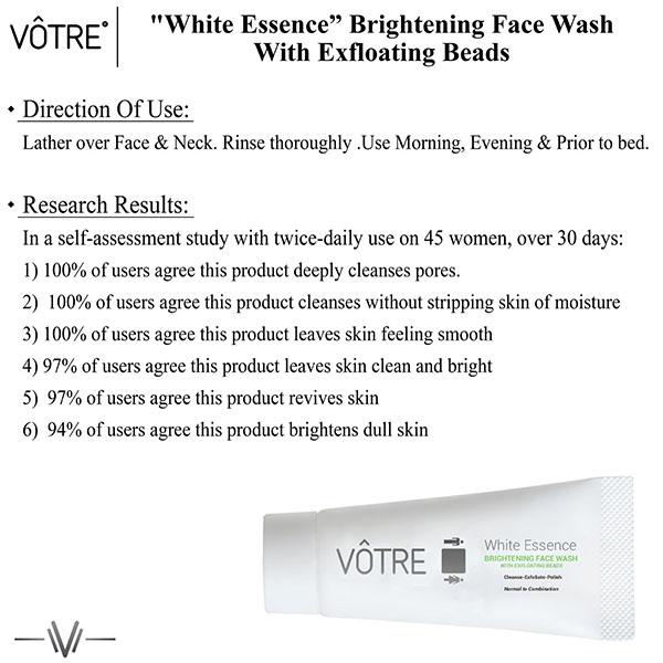 Votre White Essence Brightening Face Wash 30 gm - Face Wash & Cleansers