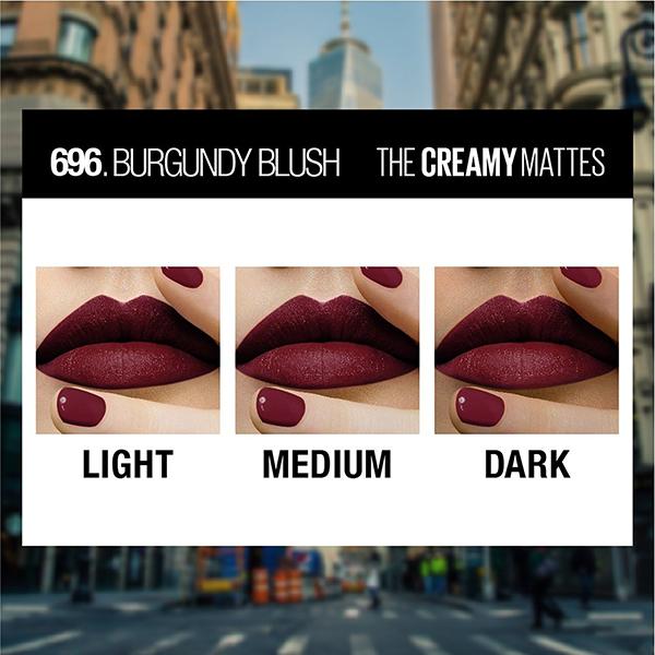 Maybelline New York Color Sensational Creamy Matte Lipstick, 696 Burgundy Blush 3.9 gm - Lipsticks