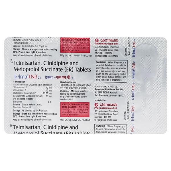 TELMA LNB 25 Tablet 10's - Hypertension-Ana