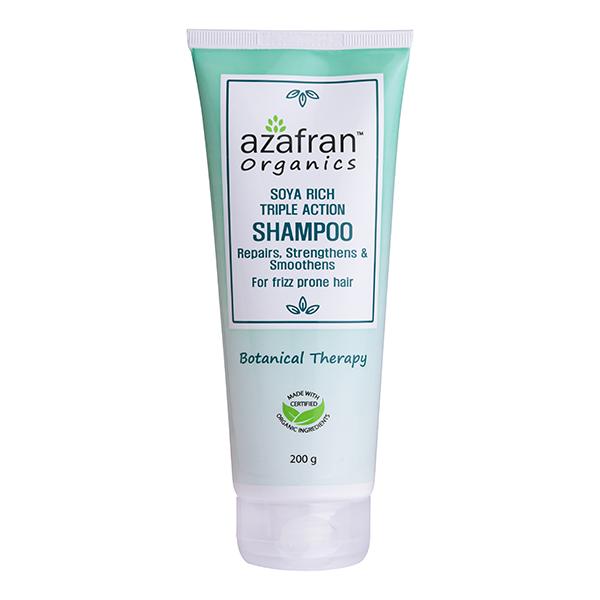 Azafran Organics Soya Rich Triple Action Shampoo 200 gm - Shampoos