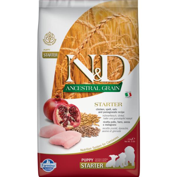 Netmeds | Farmina N&D Ancestral Grain Dog Food - Chicken, Spelt, Oats & Pomegranate (Puppy Starter) 2.5 kg