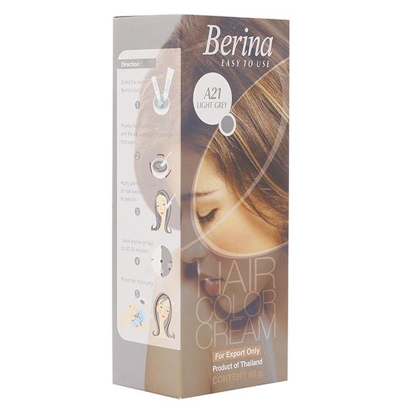 Netmeds | Berina A21 Light Grey Hair Color Cream 60 gm