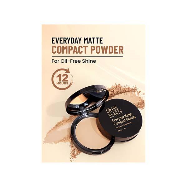 Swiss Beauty Everyday Matte Compact with SPF 10-Ivory 9 gm - Compact Powder