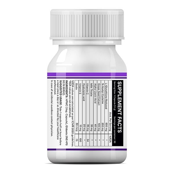 INLIFE Glutathione Reduced Vegetarian Capsules 30's - Multi-Vitamins