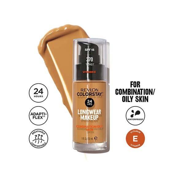 Revlon Colorstay Long Wear Make Up Combination Oily -Toast (SPF 15) 30 ml - Foundation