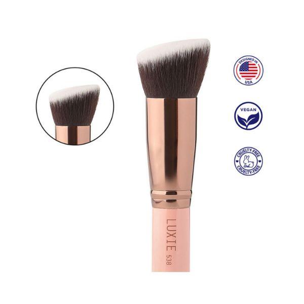Luxie 538 Flat Angled Blender Brush - Rose Gold 1's - Face Brush