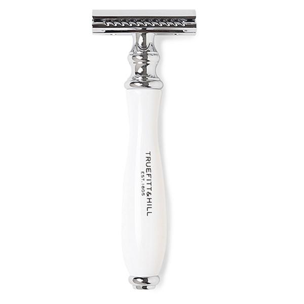 Truefitt and Hill Faux Porcelain Double Edge Safety Razor Chrome Wellington Luxury Essential Grooming Collection For Men 1's - Razors & Cartridges