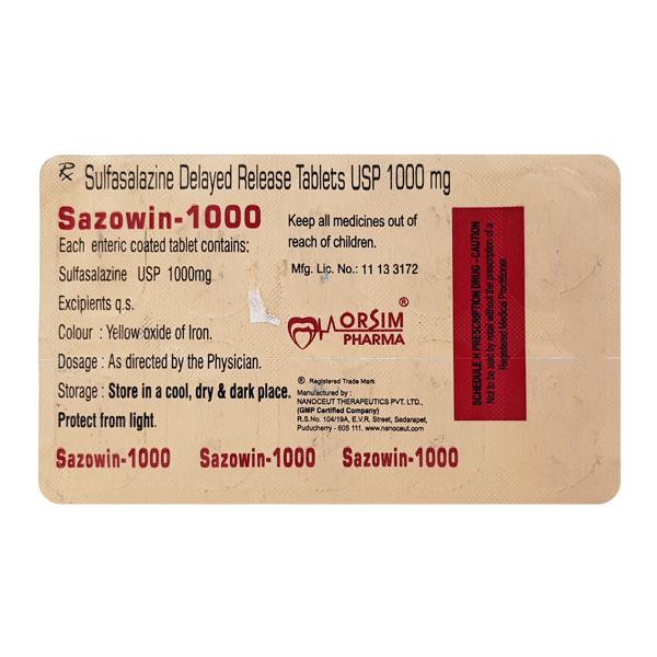 SAZOWIN 1000 Tablet 10's - Bacterial Infections-Sul