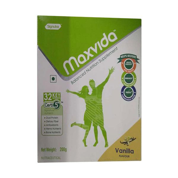 Netmeds | Maxvida Balanced Nutrition Supplement Powder Refill - Vanilla 200 g