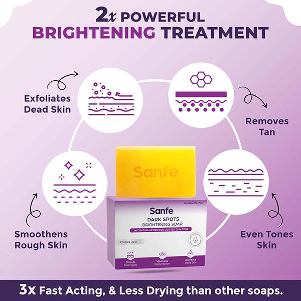Sanfe Dark Spots Brightening Syndet Soap 3's - Soaps