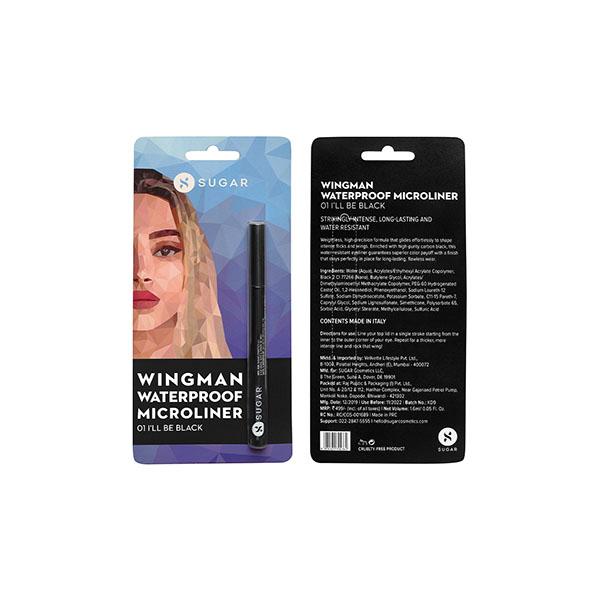 SUGAR Cosmetics Wingman Waterproof Microliner - 01 I'll Be Black 1.6 ml - Eyeliners