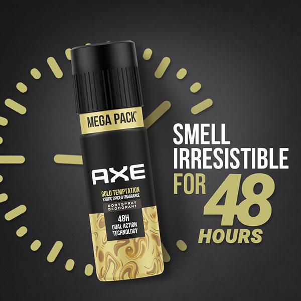 Axe Gold Temptation Long Lasting Deodorant Bodyspray For Men 215 ml - Men Deodorants/Roll-Ons