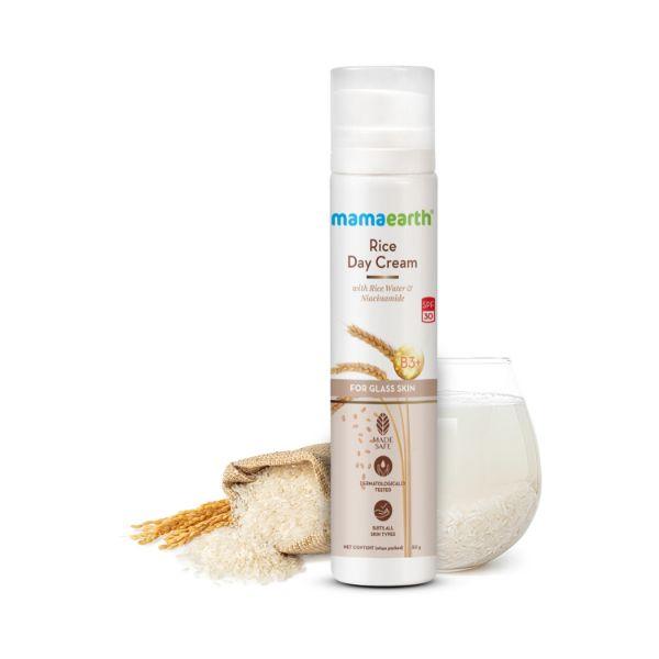 Mamaearth Rice Day Cream With Rice Water & Niacinamide SPF 30 for Glass Skin 50gm - Creams/Oils/Lotions