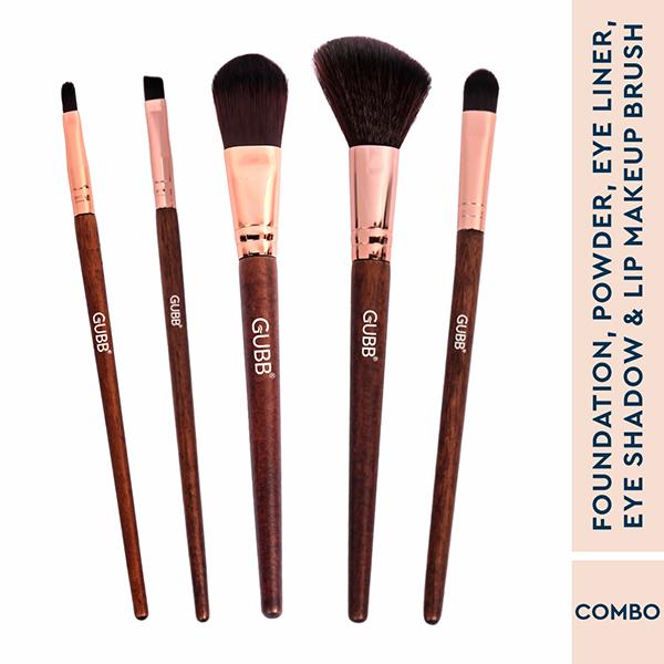 Netmeds | Gubb Foundation, Powder, Eyeliner, Eyeshadow & Lip Brush 1's