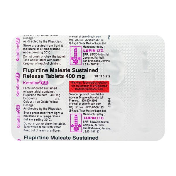 Ketoflam SR Tablet 10'S - Pain relief-Ano