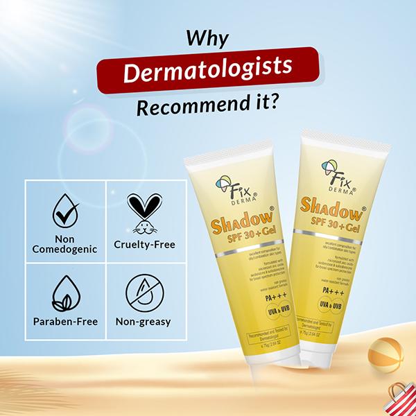 Fixderma Shadow SPF 30+ Gel 75 gm - Face Gels