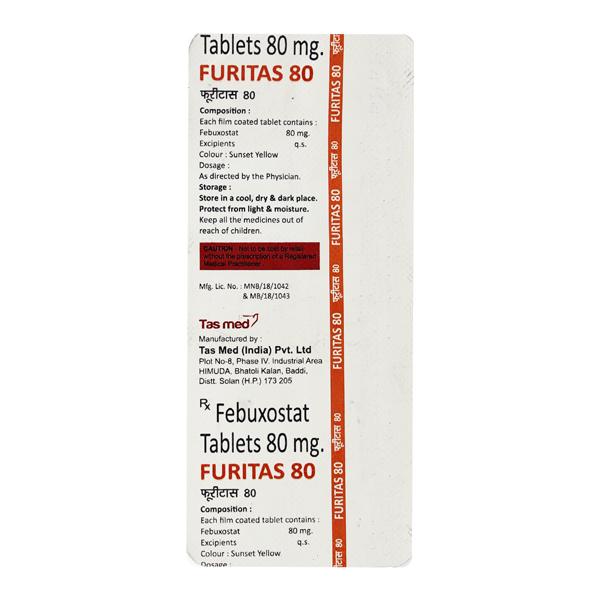 Furitas 80mg Tablet 10'S - Gout