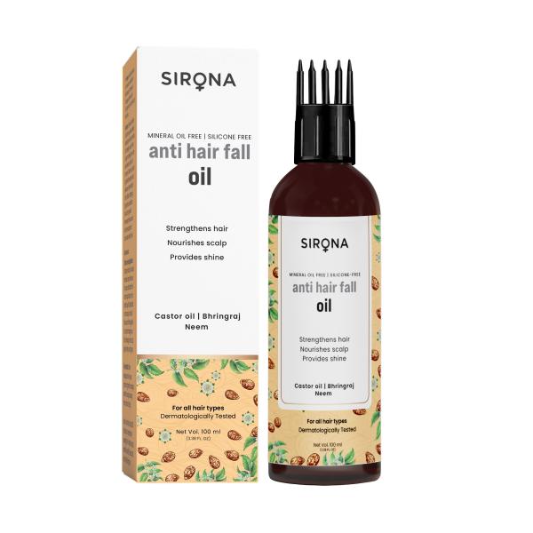 Sirona Bhringraj Anti Hair Fall Oil with Castor Oil & Neem for Men & Women 100 ml