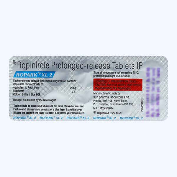 Ropark XL 2mg Tablet 10'S - Parkinsonism-Apd