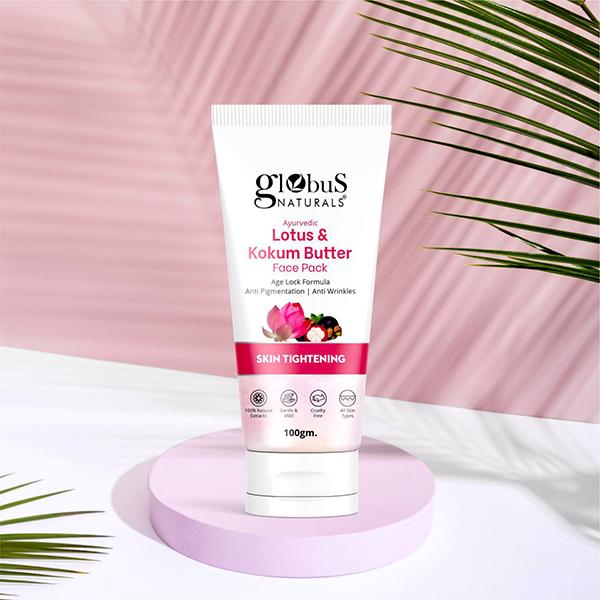 Globus Naturals Lotus & Kokum Butter Face Pack for Anti-Ageing & Skin Lightening, 100gm each 2's - Masks & Peels