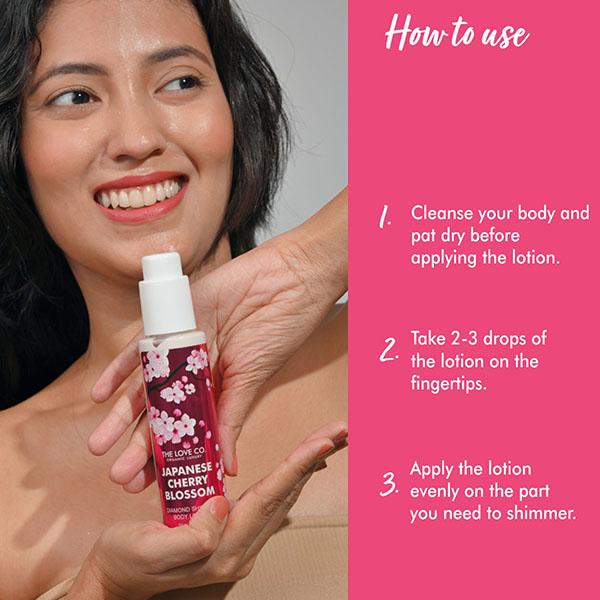 The Love Co. Japanese Cherry Blossom Diamond Shimmer Lotion 100 ml - Creams/Oils/Lotions