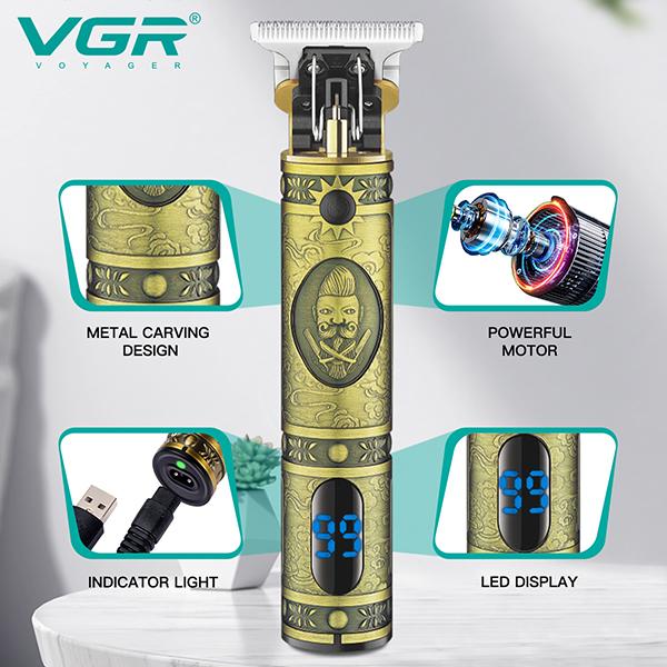 VGR V228 Body Groomer 180 min Runtime 3 Length Settings Gold 1s 1's - Hair Removal Accessories