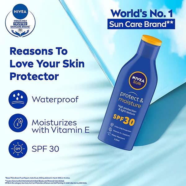 NIVEA SUNPROTECT MOISURE HIGH PROTECTION & LIGHT TEXTURE SPF30 125 ml - Lotions & Creams