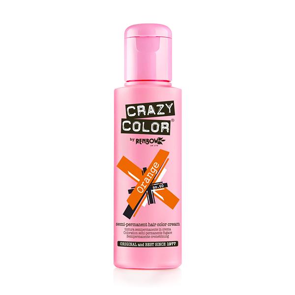 Crazy Color Semi-Permanent Hair Color Cream - Orange 100 ml - Crème