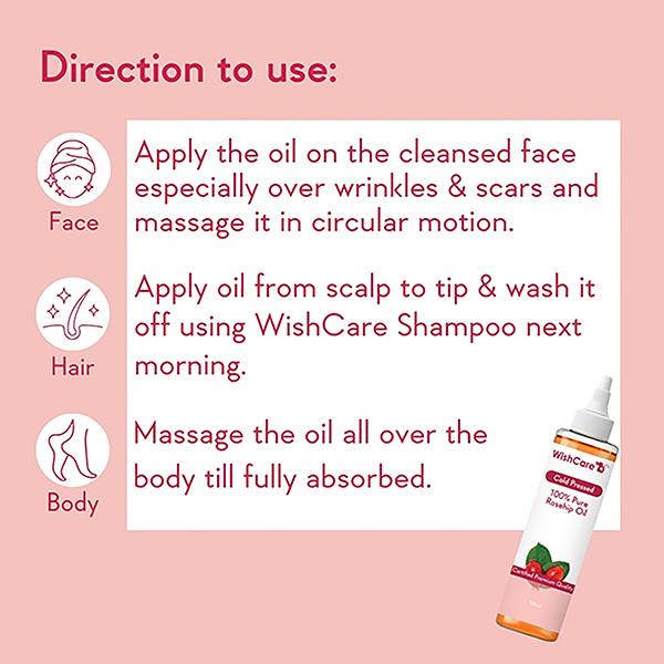 Wishcare 100% Pure & Natural Rosehip Oil 100 ml - Face Moisturizers