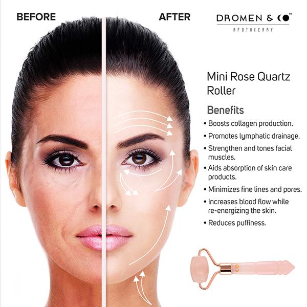 Dromen & Co Mini Rose Quartz Roller 100 gm - Massagers