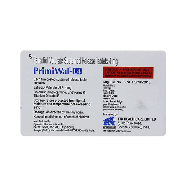 Primiwal E4 Tablet 10'S - Hormonal Therapy-Oes
