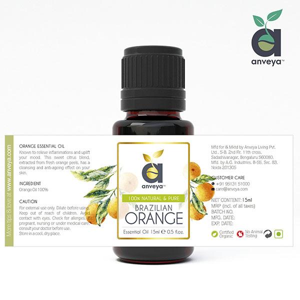 Anveya Orange Essential Oil 15 ml - Essential Oils