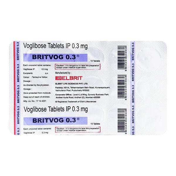Britvog 0.3mg Tablet 15'S - Diabetes-Ant