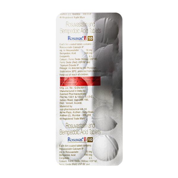 ROSUVAS B 10 Tablet 10's - High Cholesterol-Dys