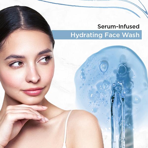 Streax Skin Hydrate & Shine Face wash cleanser 4% Hyaluronic & Gluathione Serum complex 100 ml - Scrubs & Exfoliants