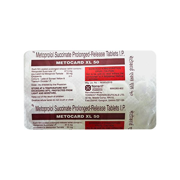 METOCARD XL 50 Tablet 15's - General-P