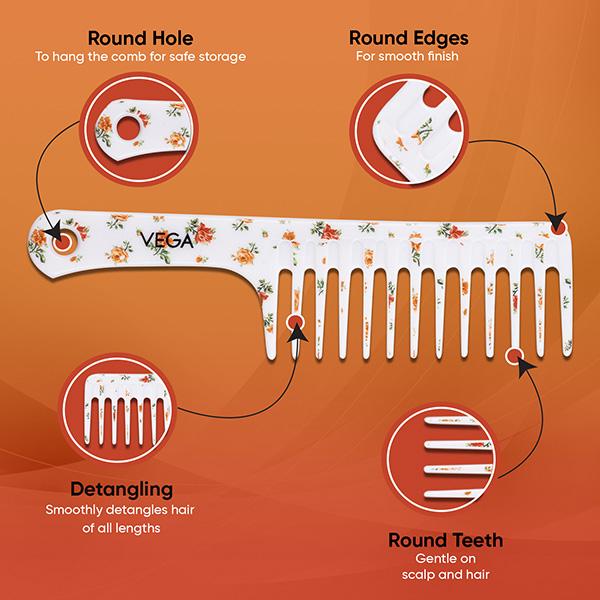 Vega D'ZYNE Comb White (DC - 1268H) 1's - Hair Combs