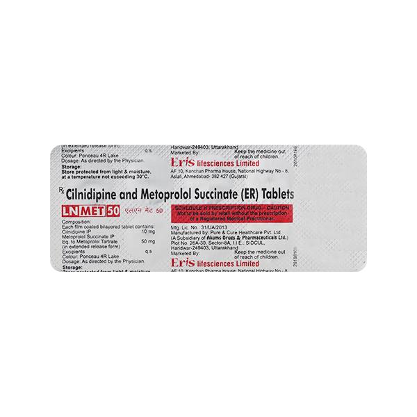 LN Met 10/50mg Tablet 10'S - Hypertension-Cal