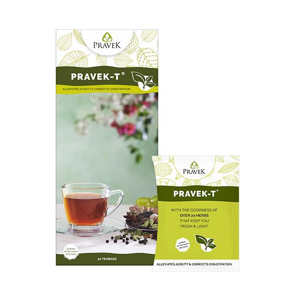 Netmeds | Pravek-T Herbal Tea for Relieving Acidity & Corrects Constipation Tea Bags 30's