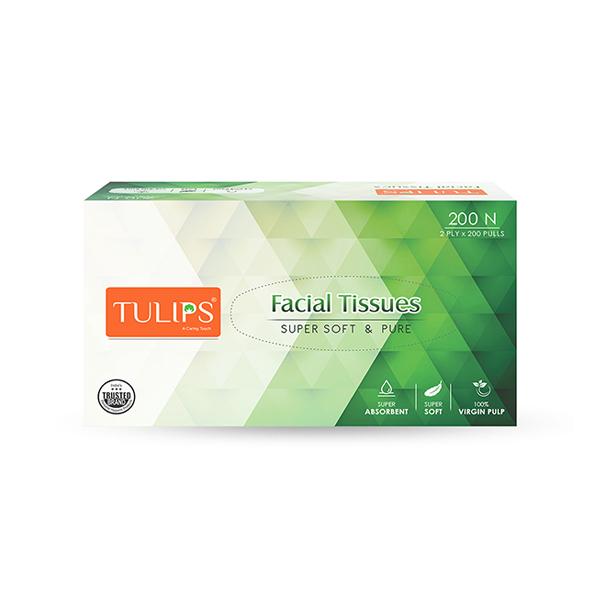 Tulips Facial Tissues 2ply x 200 Pulls 200's - Facial Wipes & Tissues