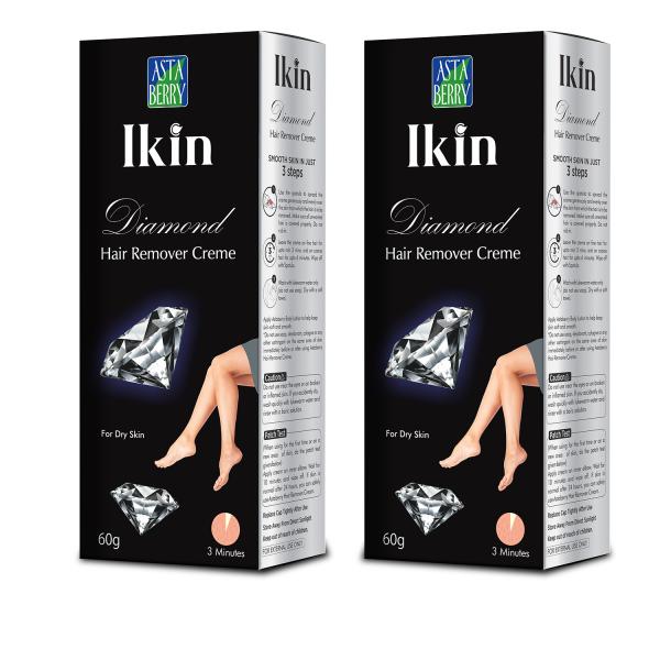 Astaberry Ikin Hair Removal Creme - Diamond (Pack of 2 x 60 gm) - Shaving & Hair Removal